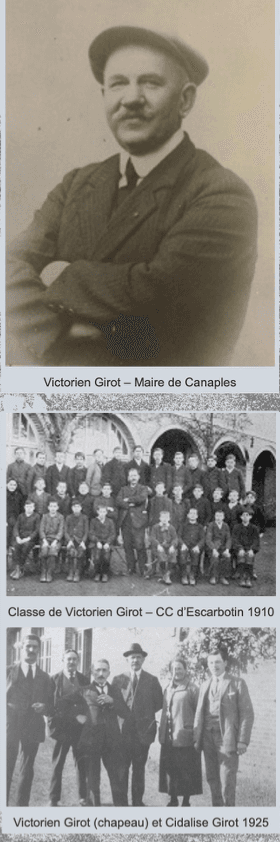 Diverses photos de 1910 à 1925 de Victorien Girot, président de l'ANPCC.